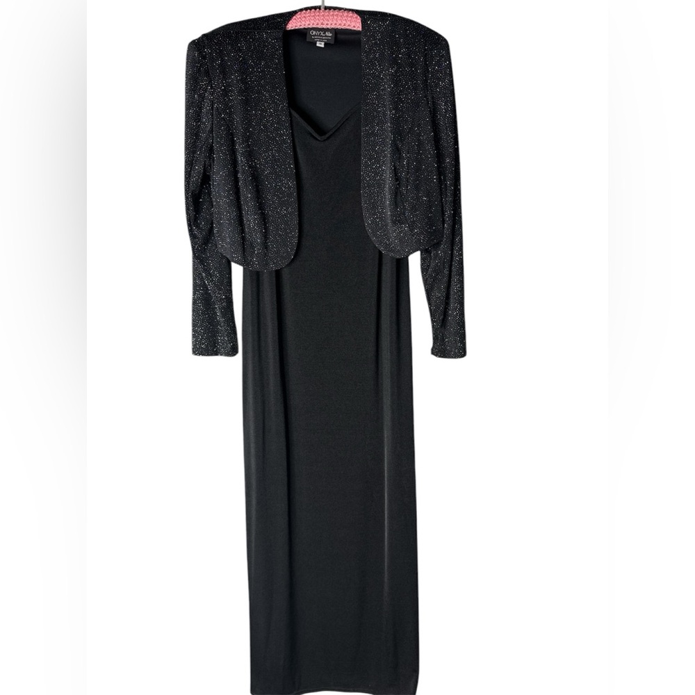 Elegant Black Evening Dress with Jacket